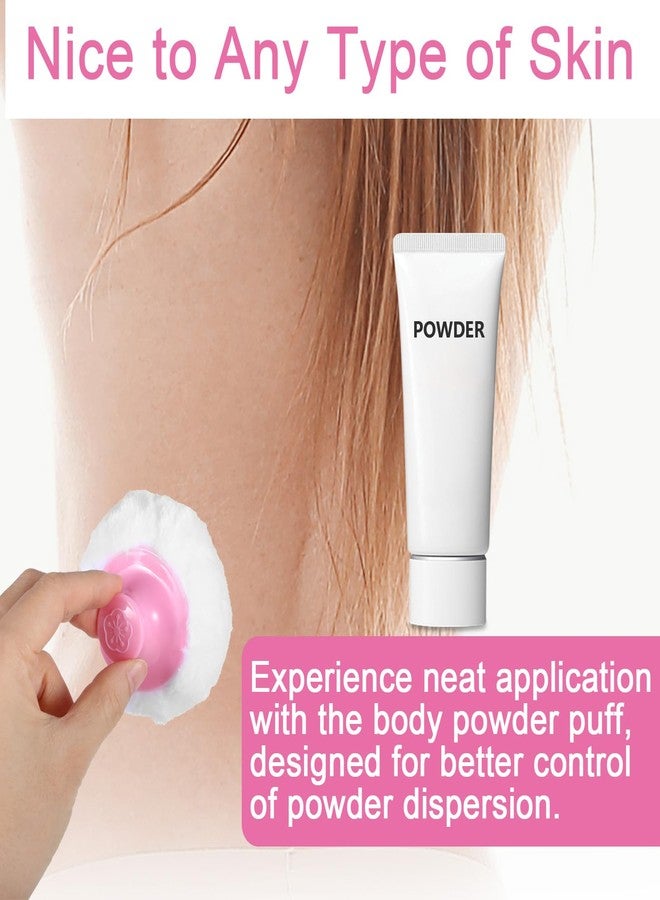 WLLHYF 2 Pcs Fluffy Powder Puff Large Body Cosmetic Face Loose Powder Applicator Handle Foundation Puff Pad Washable Beauty Application Tool for Women Sensitive Skin(Pink) - Image 3